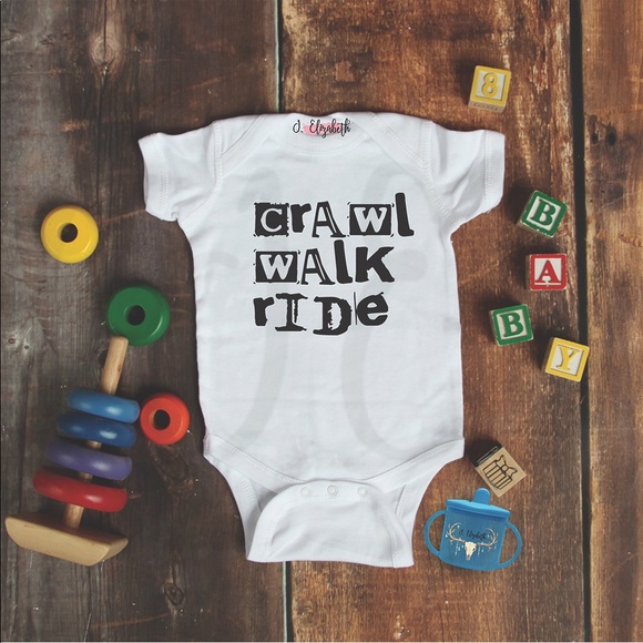 Crawl Walk Ride onesie - Picture 2 of 2
